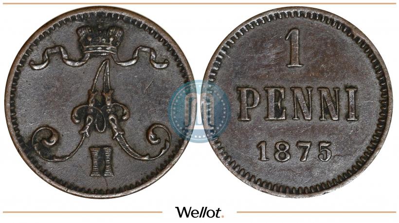 Picture 1 penni 1875 year  