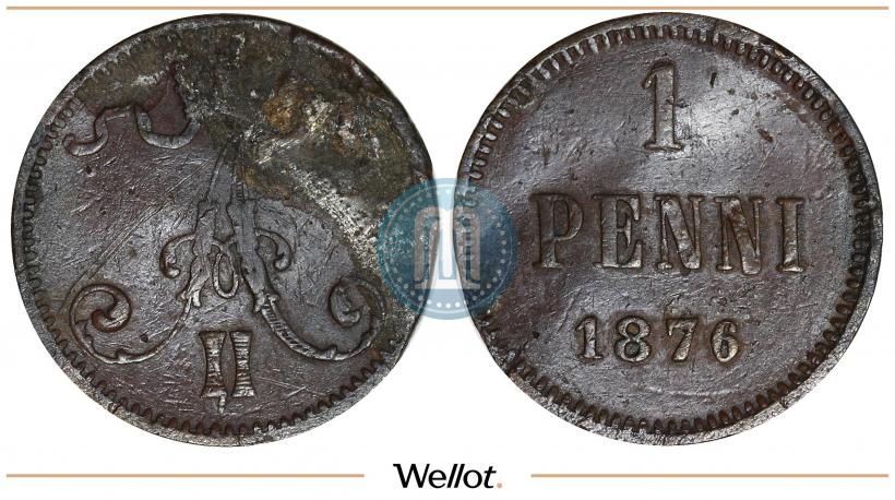 Фото 1 пенни 1876 года  