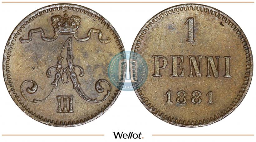 Фото 1 пенни 1881 года  