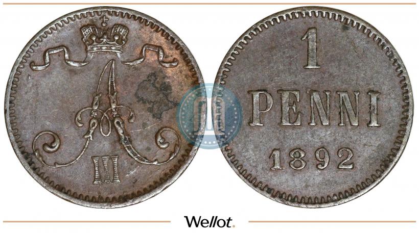 Фото 1 пенни 1892 года  