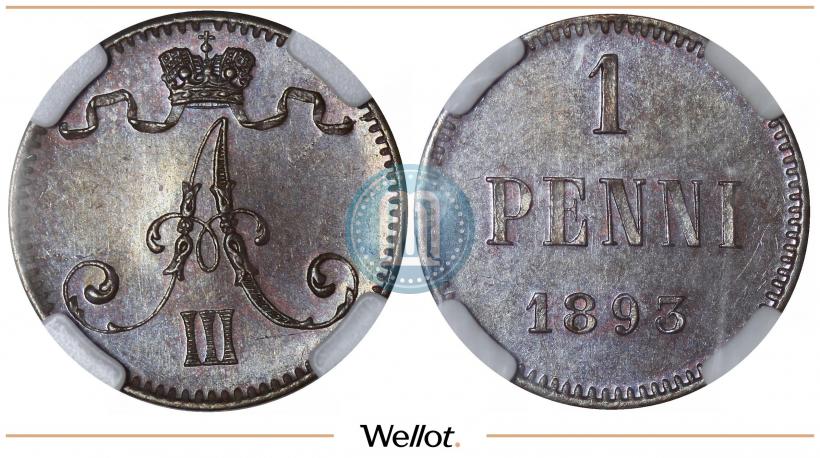 Фото 1 пенни 1893 года  