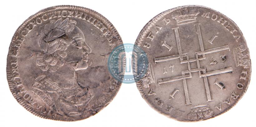 Фото 1 рубль 1723 года  "Портрет в античных доспехах"