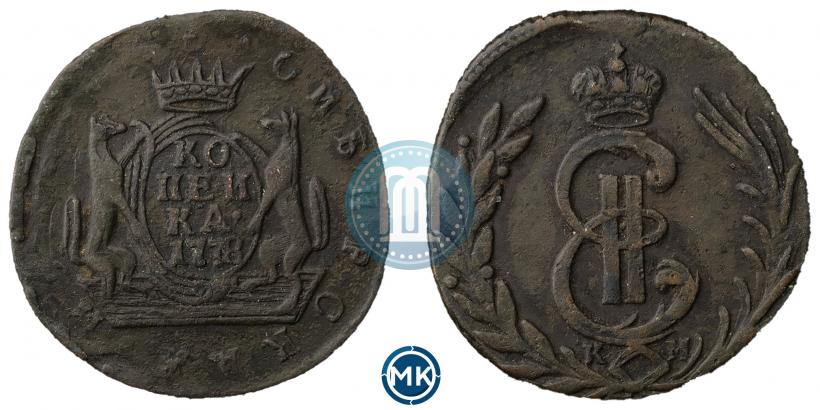 Picture 1 kopeck 1778 year КМ 