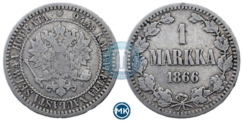 Picture 1 markka 1866 year S 