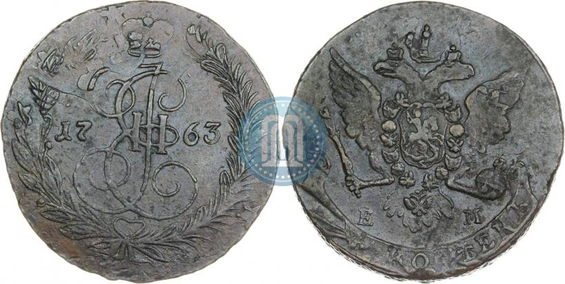 Фото 5 копеек 1763 года ЕМ 