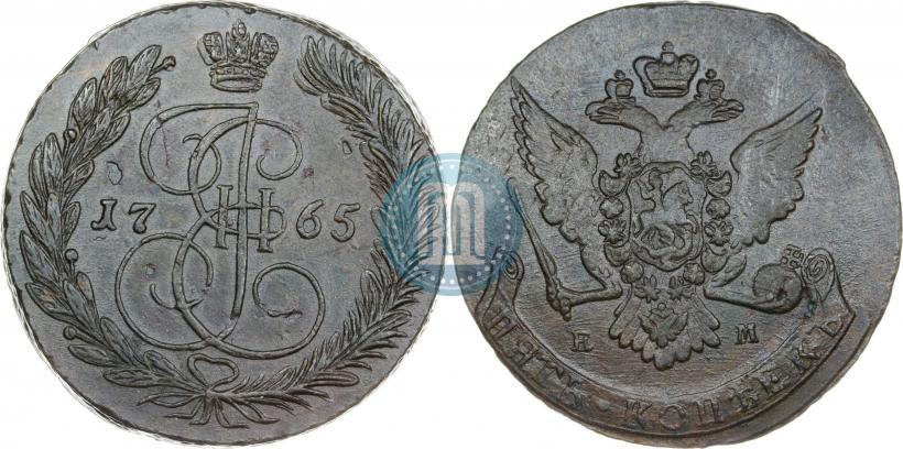 Фото 5 копеек 1765 года ЕМ 