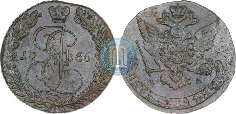 Фото 5 копеек 1766 года ЕМ 
