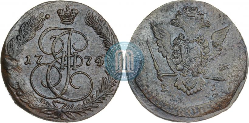 Фото 5 копеек 1774 года ЕМ 