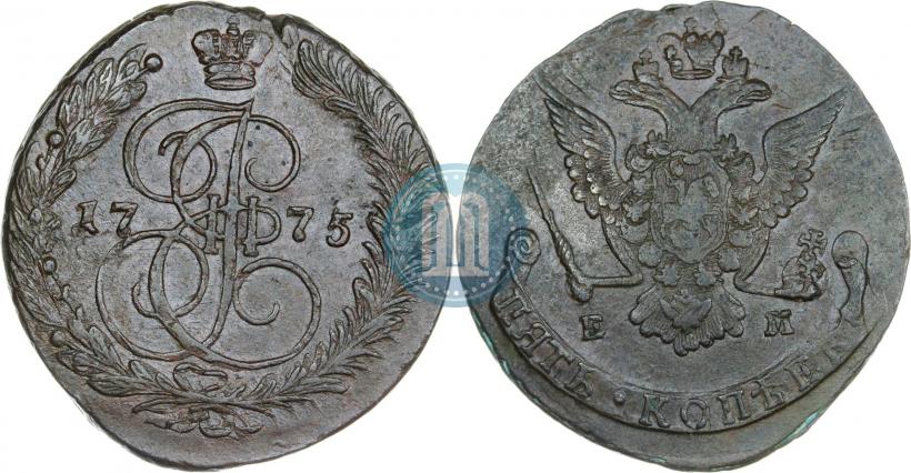 Фото 5 копеек 1775 года ЕМ 