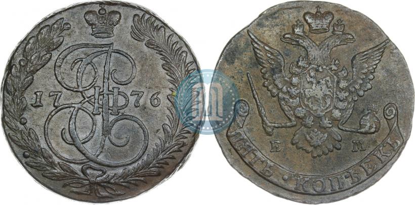 Фото 5 копеек 1776 года ЕМ 