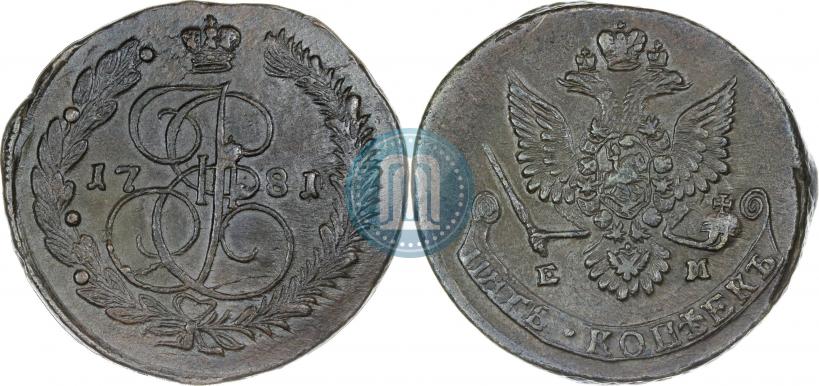 Фото 5 копеек 1781 года ЕМ 
