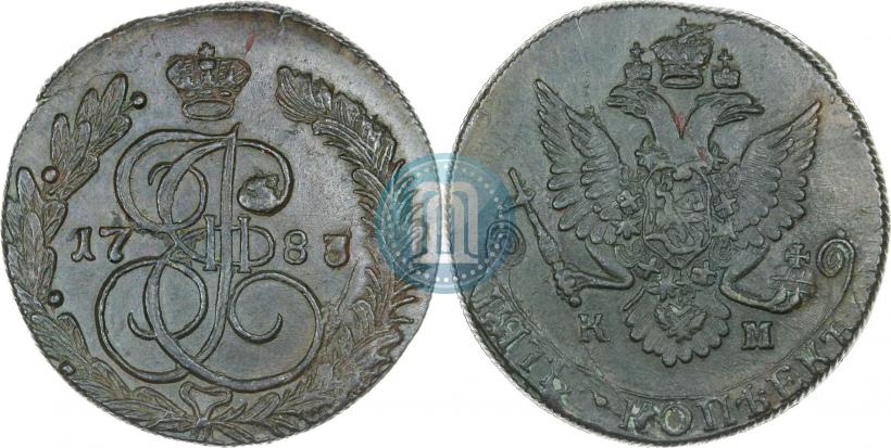 Фото 5 копеек 1783 года КМ 