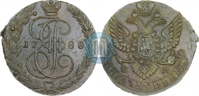 Фото 5 копеек 1788 года ЕМ 