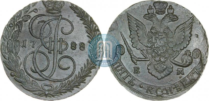 Picture 5 kopecks 1788 year ЕМ 