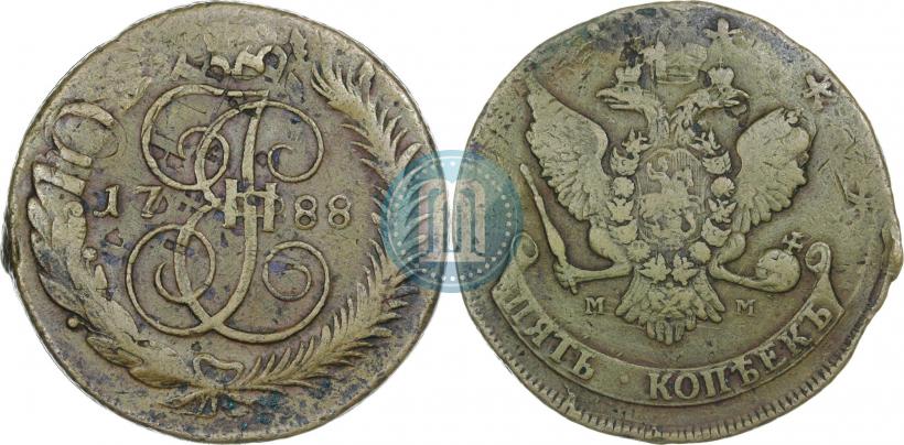 Фото 5 копеек 1788 года ММ 