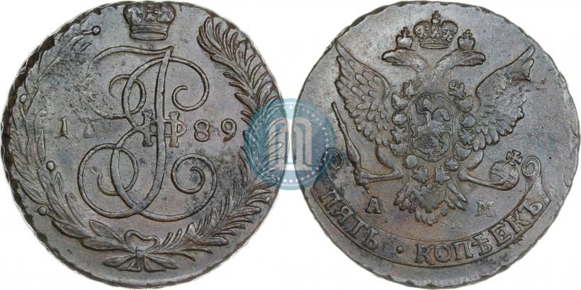 Picture 5 kopecks 1789 year АМ 