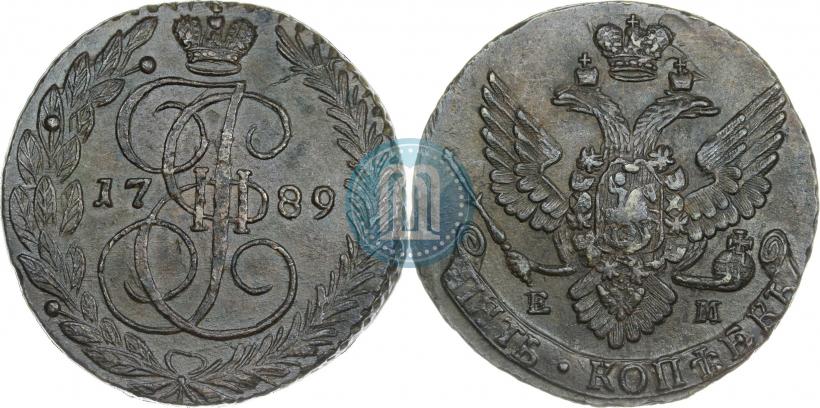Picture 5 kopecks 1789 year ЕМ 