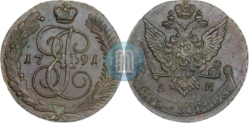 Picture 5 kopecks 1791 year АМ 