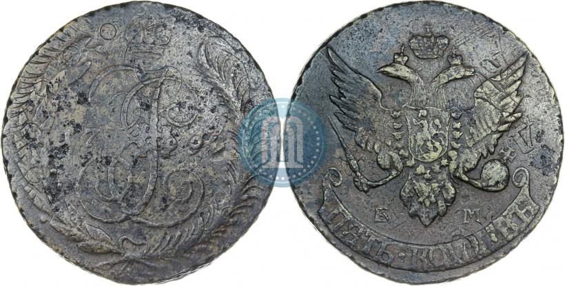 Фото 5 копеек 1793 года ЕМ "Павловский перечекан"