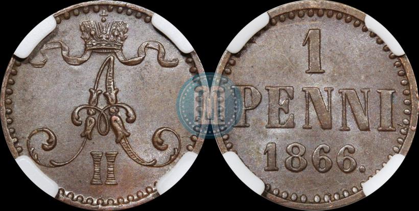 Фото 1 пенни 1866 года  
