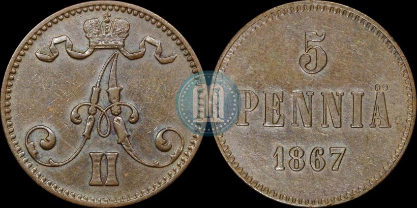 Фото 5 пенни 1867 года  