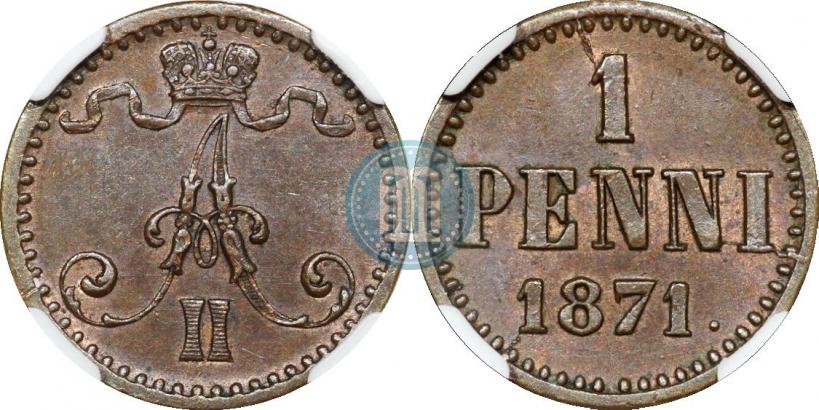 Фото 1 пенни 1871 года  