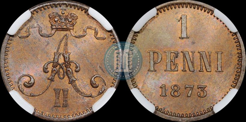 Фото 1 пенни 1873 года  