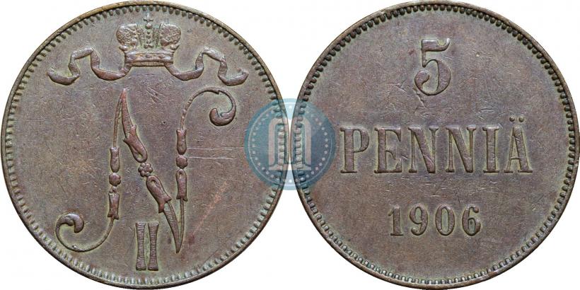 Picture 5 pennia 1906 year  