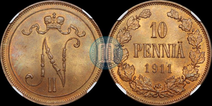 Фото 10 пенни 1911 года  