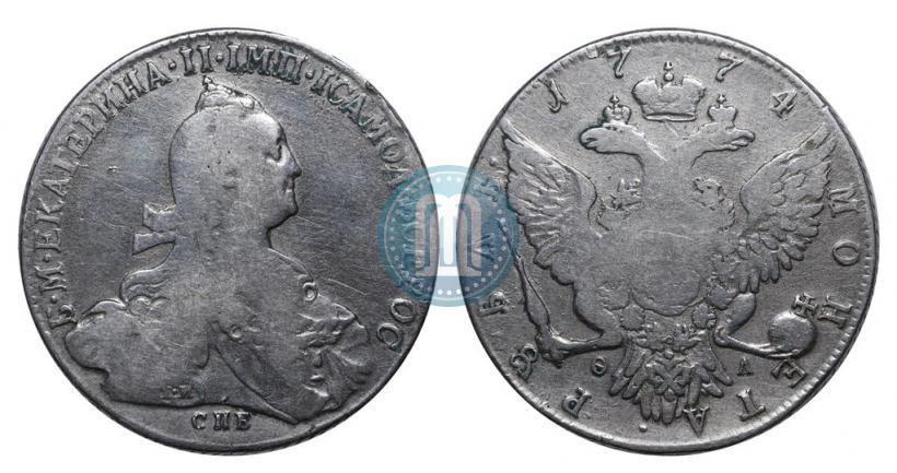 Фото 1 рубль 1774 года СПБ-ФЛ 