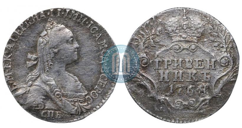 Picture Grivennik 1768 year СПБ 