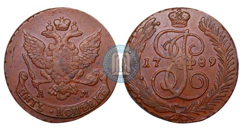 Picture 5 kopecks 1789 year АМ 