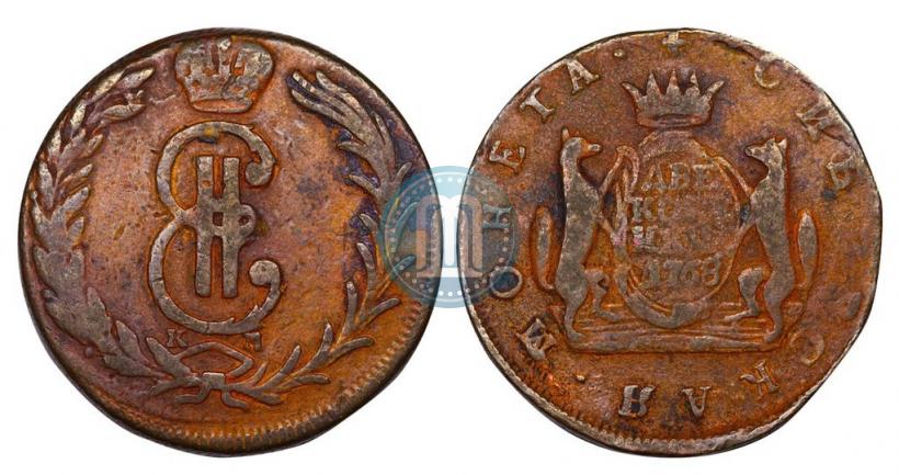 Фото 2 копейки 1768 года КМ 