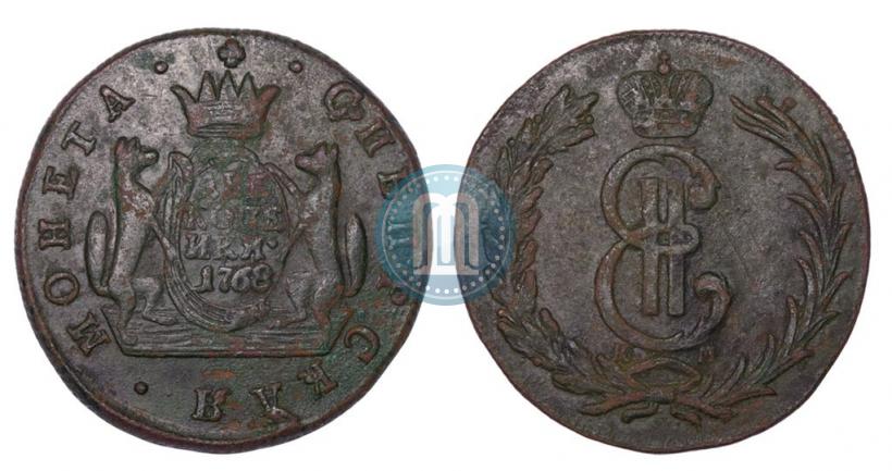 Фото 2 копейки 1768 года КМ 