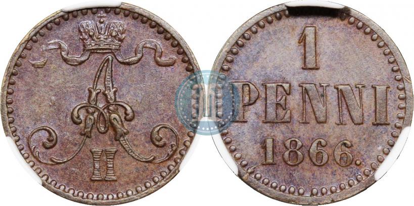 Фото 1 пенни 1866 года  