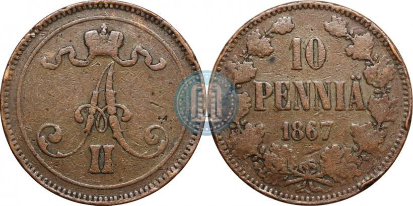 Фото 10 пенни 1867 года  