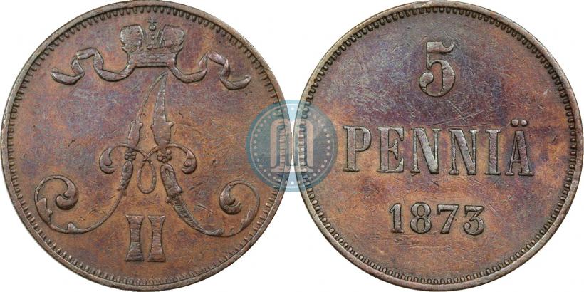 Фото 5 пенни 1873 года  