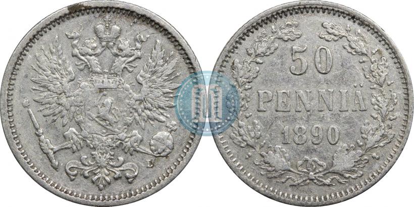 Фото 50 пенни 1890 года L 