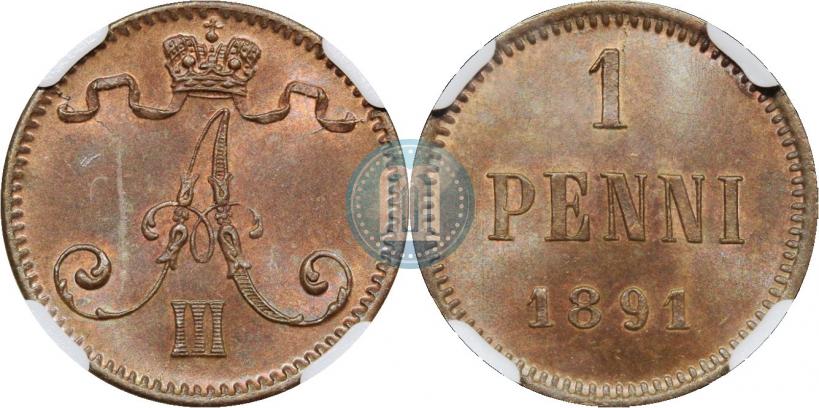Фото 1 пенни 1891 года  
