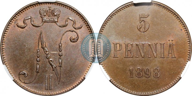 Фото 5 пенни 1898 года  