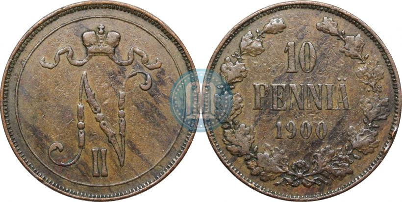 Фото 10 пенни 1900 года  