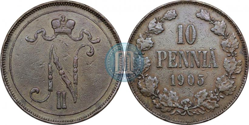 Фото 10 пенни 1905 года  