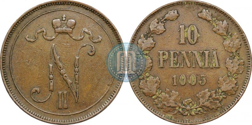 Фото 10 пенни 1905 года  