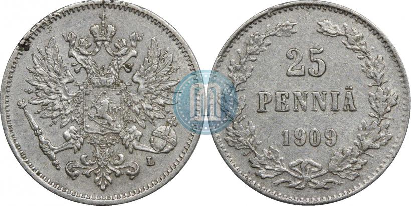 Picture 25 pennia 1909 year L 