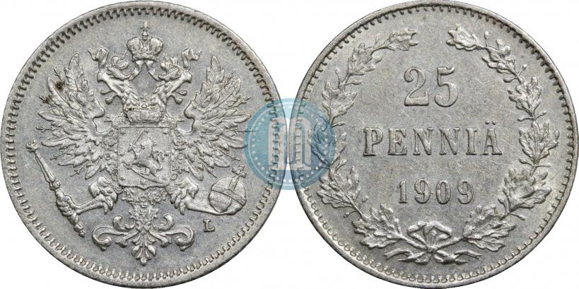 Picture 25 pennia 1909 year L 