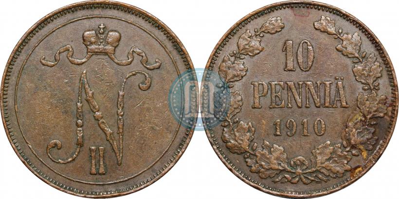 Фото 10 пенни 1910 года  