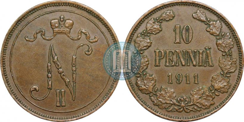 Picture 10 pennia 1911 year  