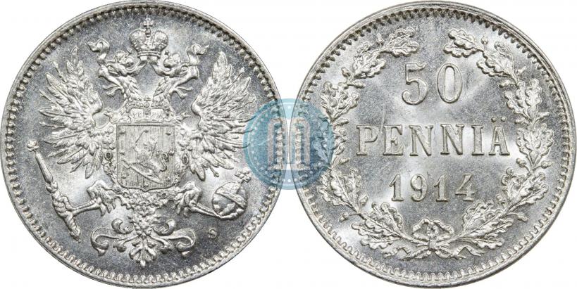 Фото 50 пенни 1914 года S 