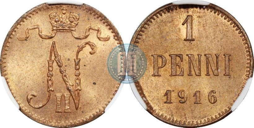 Фото 1 пенни 1916 года  