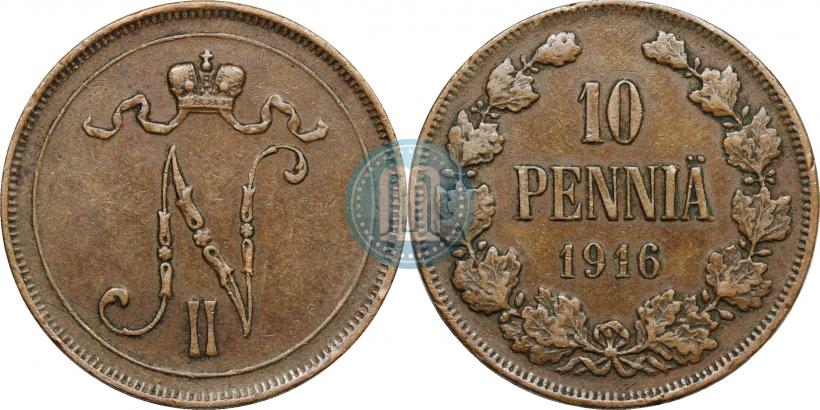 Picture 10 pennia 1916 year  